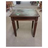 Wooden With Glass Top Table