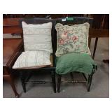 Wooden Chairs And 4 Pillows