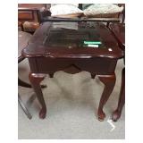 Wooden Table With Glass Top
