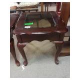 Wooden Table With Glass Top