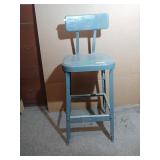 Tall Metal Stool With Backrest