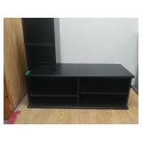 Tv Stand With Shelves Black colored wood tv stand