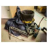 Bucket of Tools, Jacket, Torch, Jack, Crate,