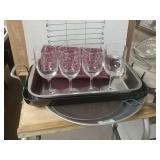 Wine Caddy, Wine Glasses, Trays