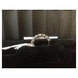 Silver Ring With Clear Stones (Stamped 925)