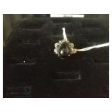 Silver Ring With Black Stone(stamped 925)