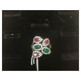 Silver With Colorful Stones Ring (Marked 925)