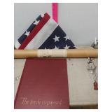 Antique Map Of Maryland, American Flag, Wind