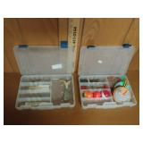 Bait Boxes With Bobbers, Weights, Hooks & Lures