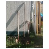 Yard Tools- Shovel(3) Rake(1)