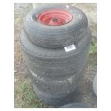 Tires (4) 1- tubeless 4.00-6.   3- Carlisle