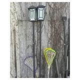 Outdoor Post Lights & Lacrosse Sticks