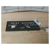 Cast Iron Restroom Sign
