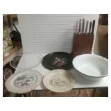 Decorative Plates, Knife Holder With Knives
