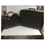 Plaid Suitcase And Purse