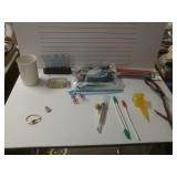 Elgin Watch, Cables, Coin Holder, Paint Brushes