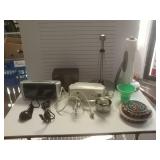 Kitchen Items, Pot Holders, Alarm Clock Radio,