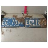 Vintage Maryland License Plates