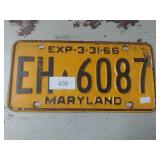 Vintage Maryland License Plate