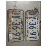 Vintage Maryland License Plates