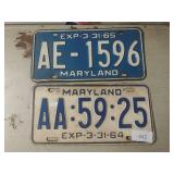 Vintage Maryland License Plates