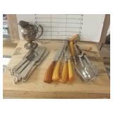 Utensils With Bakelite Handles & Silver Colored