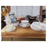 Glassware & Silver Gravy Dish