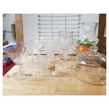 Glassware- Mason Jar, Etched Glass, Cover