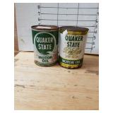 Quaker State Motor Oil Cans (2)