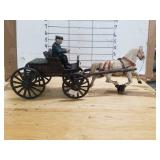 Cast Iron PD Chief Horse & Carriage Toy