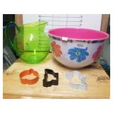 Bowl, Pitcher & Halloween Cookie Cutters