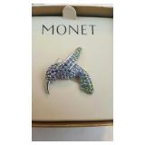 Monet hummingbird pin