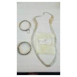 2 bracelets marked 925 & 3030 strnd liq silver