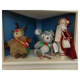 Effanbee 12" doll and stuffed animals