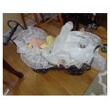 13" tall Baby Doll in Stroller