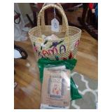 Basket Bag with sewing items