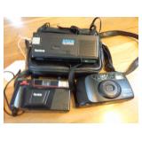 Lot of 35mm cameras and bag, look at pics