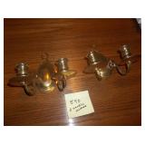 2 "brass" wall mount candle holders