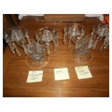 2 clear glass candle holders