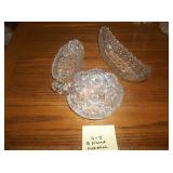 3pcs clear "cystal" glassware dishes