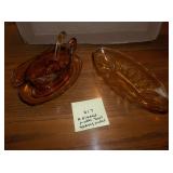 Gravy/Sauce Boat & Landle and Pickle Dish