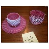 Pink Creamer and Sugar Set