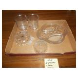 lot of clear glassware, candle holders, etc..