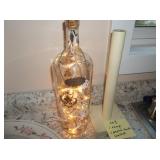 Wine bottle lamp & paper towel holder