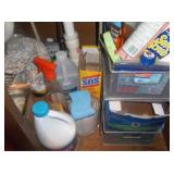 lot of cleaning supplies