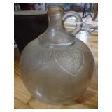 Antique Glass Jug, with leaf pattern