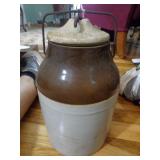 Stoneware Crock with Lid and Metal Closer