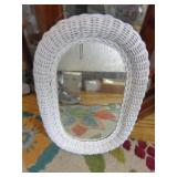 Hanging Wicker Frame Mirror