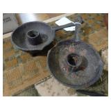 Anitque Cast Iron Candle Holders