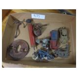 Lot of misc items, cast iron toys, etc look @